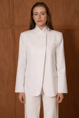 Button Up Asymmetric Wrap Blazer(PRE-ORDER)