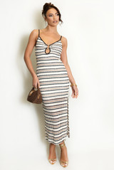 Wavy Golden Ring Cut Out Cami Dress