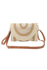 Contrast Natural Woven Clutch Bag