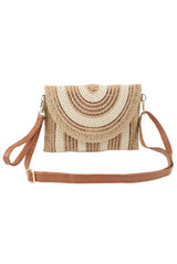 Contrast Natural Woven Clutch Bag
