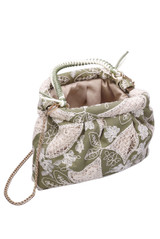 Embroidered Snap Hand Bag 