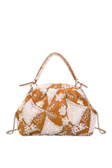 Embroidered Snap Hand Bag 