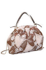 Embroidered Snap Hand Bag 