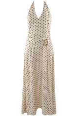 Polka Dot Halter Neck Maxi Dress