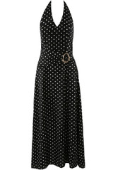 Polka Dot Halter Neck Maxi Dress