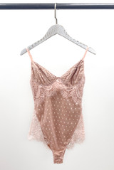 Eyelash Lace Nude Bodysuit 