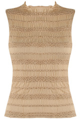 Crinkle Tiered Mock Neck Top