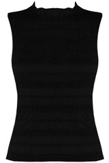 Crinkle Tiered Mock Neck Top