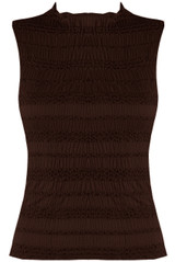 Crinkle Tiered Mock Neck Top