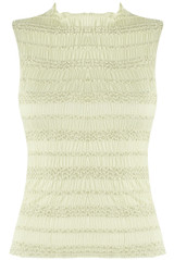 Crinkle Tiered Mock Neck Top