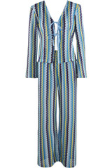 Zig Zag Tie Front Top and Trouser Set