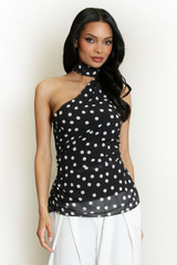 Polka Dot Halter Neck Top