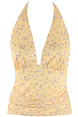 Mini Flower Print Ruched Halter Neck top