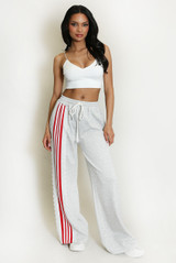 Side Striped Lace Panel Joggers 