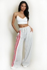 Side Striped Lace Panel Joggers 