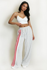 Side Striped Lace Panel Joggers 