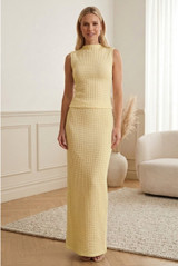 Waffle Texture Maxi Skirt