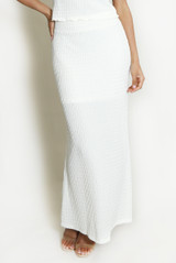 Waffle Texture Maxi Skirt
