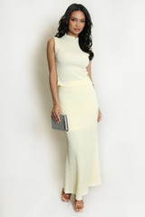 Waffle Texture Maxi Skirt