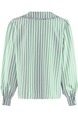 Striped Pointed Collar Blouse