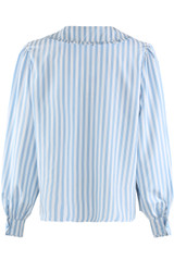 Striped Pointed Collar Blouse