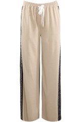 Side Leopard Striped Panel Joggers