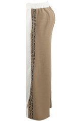 Side Leopard Striped Panel Joggers