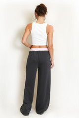 Side Leopard Striped Panel Joggers