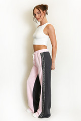 Side Leopard Striped Panel Joggers