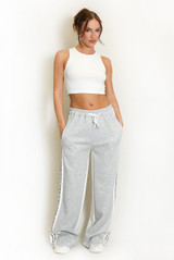 Side Leopard Striped Panel Joggers
