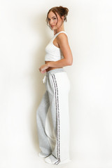 Side Leopard Striped Panel Joggers