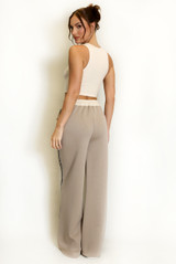 Side Leopard Striped Panel Joggers