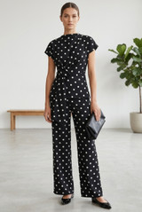 Polka Dots Wrap Blouse and Trouser Set
