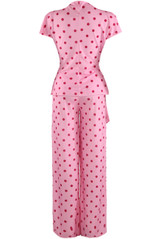 Polka Dots Wrap Blouse and Trouser Set