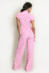 Polka Dots Wrap Blouse and Trouser Set