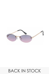 Rimless Oval Sunglasses