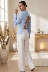 Tie Back Cotton Shirt 