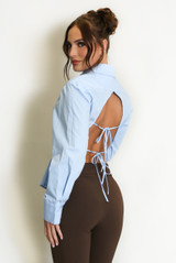 Tie Back Cotton Shirt 