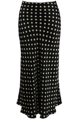 Satin Polka Dots Bias Midi Skirt