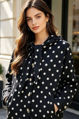 Polka Dot Tie Hood Jacket 
