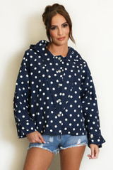Polka Dot Tie Hood Jacket 