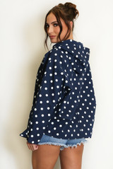 Polka Dot Tie Hood Jacket 