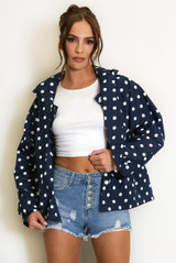 Polka Dot Tie Hood Jacket 
