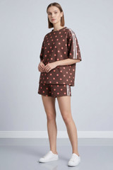 Polka Dot Side stripe Top and Shorts Set