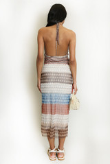 Halter Neck Printed Midi Dress