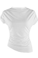 Asymmetric Short Sleeve Ruched Top