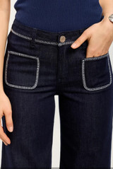 Flare Hem Thread Detail Sailor Jeans