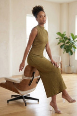 Waffle Texture Top & Maxi Skirt Set