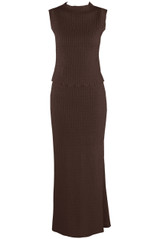 Waffle Texture Top & Maxi Skirt Set