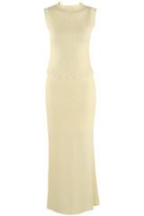 Waffle Texture Top & Maxi Skirt Set